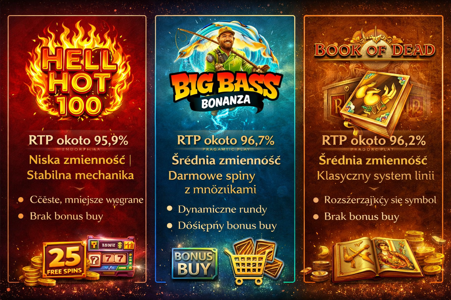 Sloty najlepiej dopasowane do 25 darmowych spinów